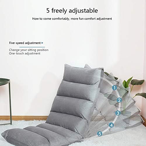 BTZHY Floor Chair Floor Chair Ergonomic Floor Sofa Removable and Washable Foldable Floor Chair 5 Positions Free Single Adjustment Bay Window Sofa for Balcony Bay Window (Color : White)