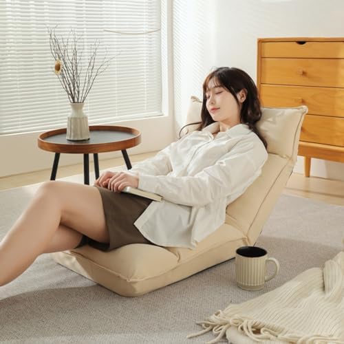 BTZHY Floor Chair Floor Chair with Backrest Foldable Floor Chair for Adults Lazy Sofa Meditation Chair Window Chair Floor Seating Lounge for Reading Watching TV Meditation (/Orange)