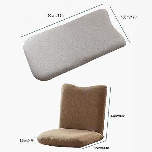 ELEFOCUS Floor Chair Portable Recliner Chair with Back Support Foldable Floor Seats with Multiple Angles for Bedroom Balcony(Grau)