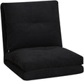 Floor Chair with Back Support Folding Floor Gaming Chair Adjustable Lazy Sofa Living Room for Adults &amp Kids One Seater Sofa Perfect for Reading Gaming Meditating(/Black)