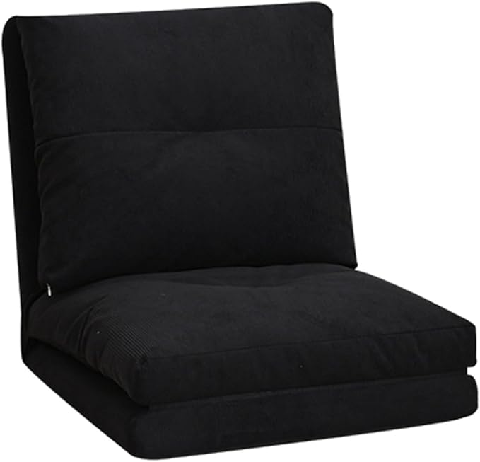 Floor Chair with Back Support Folding Floor Gaming Chair Adjustable Lazy Sofa Living Room for Adults &amp Kids One Seater Sofa Perfect for Reading Gaming Meditating(/Black)