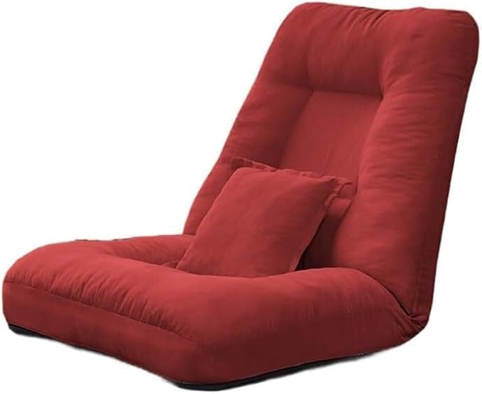 ELEFOCUS Floor Chair 5-Position Adjustable Reading Chair Folding Chair Bed for TV Watching or Gaming Floor Sofa(C)
