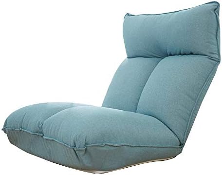 Floor Chair Floor Chair Foldable Meditation Chair with Backrest Lazy Lounge Sofa Removable and Washable 5 Gears Freely Adjustable Single Floor Chair (Color : Blue)
