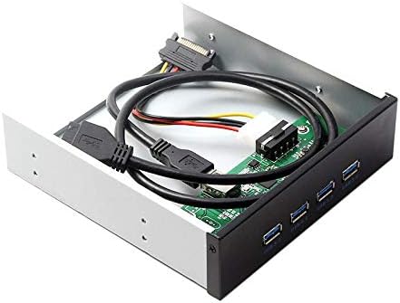 JSER USB 3.0 HUB 4 Ports HUB Front Panel to Motherboard 20Pin 19Pin Header Connector Cable Compatible for 5.25 CD-ROM Bay