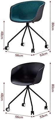 Gaming Chair Case for Dining Chair Study Chair Fabric Balcony Leisure Backrest Handrail Metal for Negotiations (Color : Black)