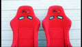 (A Pair) Large Size Single Comfortable Fabric Simulator Cockpit Gaming Chair Racing Seat (Red- A Pair Large)