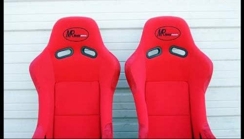 (A Pair) Large Size Single Comfortable Fabric Simulator Cockpit Gaming Chair Racing Seat (Red- A Pair Large)