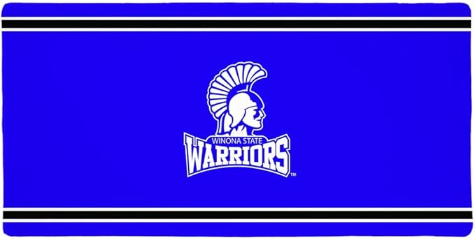 Winona State Warriors Primary Logo Stripes Large Gaming Mouse Pad Desk Mat with Stitched Edges Non-Slip Base for Gamer Home and Office 31.5 x 15.7
