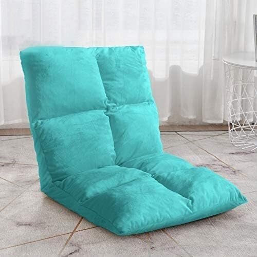 ELEFOCUS Folding Floor Chair with Backrest Removable and Washable Lazy Leisure Sofa 5 Speed Adjustment Computer Chair(Blau)