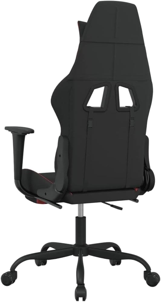 Massage Office Gaming Chair with Footrest Fabric Massage Office Chair Ergonomic Desk Chair Rolling Swivel Adjustable PC Computer Chair for Women Adults Girls(Black&ampRed)