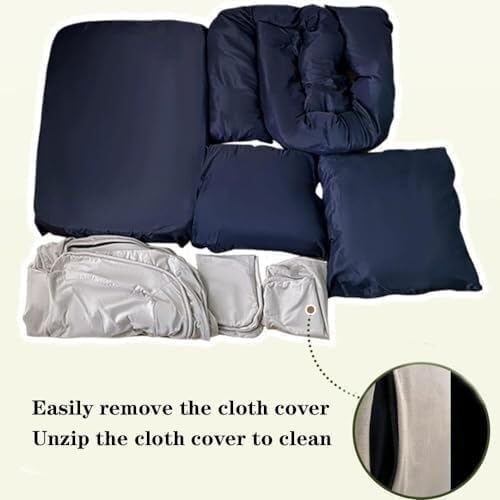 ELEFOCUS Adjustable Bean Bag ChairMulti-Function Folding Tufted Soft with Filler Couch Bed Chaise Lounge Indoor(C)
