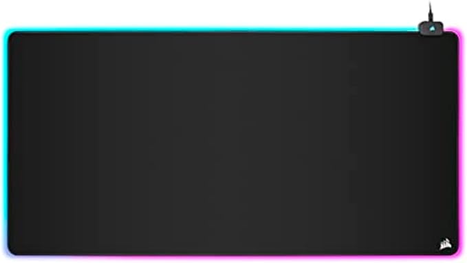 Corsair MM700 RGB Extended 3XL Cloth Gaming Mouse Pad/Desk Mat - Massive 1220mm x 610mm (48” x 24”) Cloth Surface 360° Three-Zone RGB Lighting Two USB Ports - Black