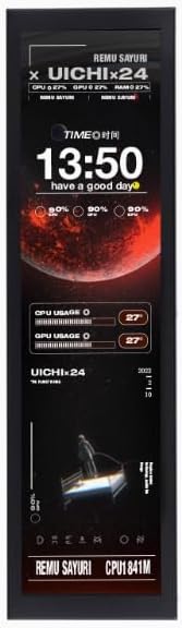 11.3 Inch Auiliary Screen for Shiny Snake G600 480 * 1920 Resolution with 20+ Preloaded Monitoring Themes Black