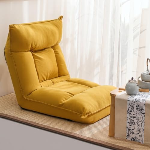 BTZHY Floor Chair Floor Chair with Backrest Foldable Floor Chair for Adults Lazy Sofa Meditation Chair Window Chair Floor Seating Lounge for Reading Watching TV Meditation (/Orange)