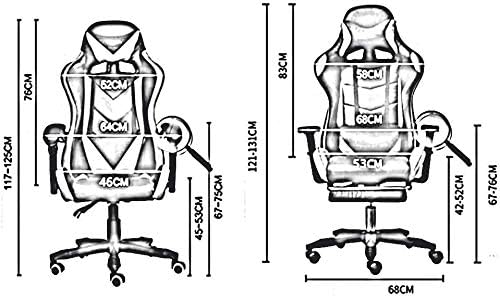 Gaming Chair Computer Chairs Swivel Chair Video Game Chair Elevating Rotary with Footrest Armchair Ergonomics Computer Chair Racing Style with Headrest and Lumbar Suppo(Black Gold)