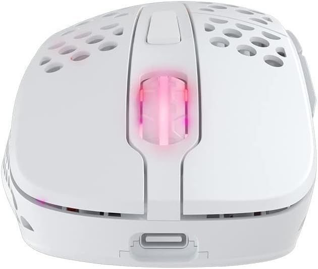 Xtrfy M4 Wireless Wireless Ultra-Light Gaming Mouse Optimised for E-Sports 2.4 GHz RF RGB Lighting Adaptable Ergonomic Right-Handed Mouse Rechargeable White