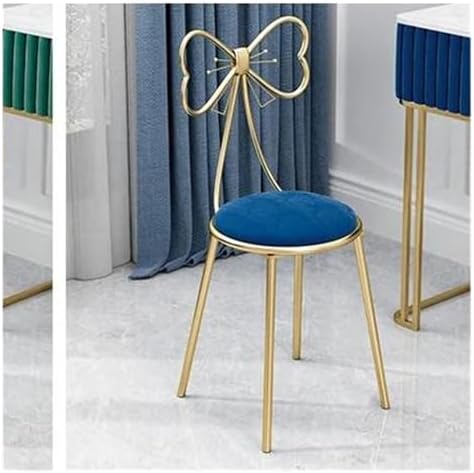 Round Stool Industrial Gaming Chair with Cushioned Seat for Office Bedroom and Vanity White Leather Home Furniture