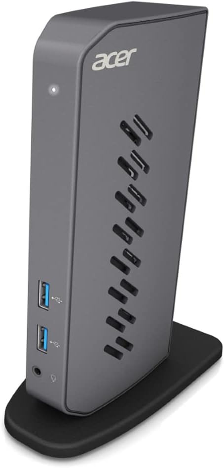 Acer U301 USB 3.0 Dock for Windows | 2 x HDMI Ports | 2 USB 3.1 Gen 1 Ports | 4 USB 2.0 Ports | Gigabit Ethernet | Requires One USB 3.1 Type A or USB 3.1 Type-C on Computer | Gray