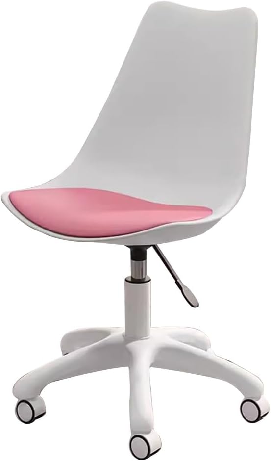 KITCISSL Home Office Desk Chairs Gaming Computer Chair with Wheels Accent Chairs Swivel Makeup Chair Dormitory College Students Study Backrest Chair for Bedroom Living Room Balcony (Color : Pink)