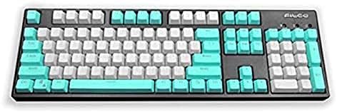 yue 104 Keys Double Shot PBT Translucnt Backlit Keycap OEM Profile Keyset for All Cherry MX Switches Mechanical Gaming Keyboards Standard ANSI Layout 108 104 87 TKL 60% (Blue White)