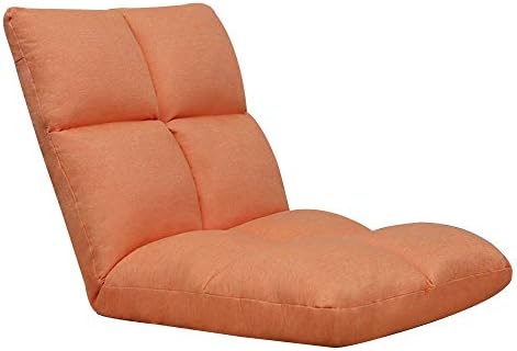 BTZHY Floor Chair Floor Chair Lazy Sofa with Backrest Folding Floor Chair Multi-Level Adjustment Folding Small Sofa Removable and Washable for Bedroom Bay Window (Color : Orange)