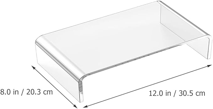 Acrylic Monitor Stand Small Computer Heightening Riser with Neck Support Office Laptop Base for Desk Workstation