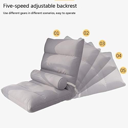 ELEFOCUS Removable and Washable Floor Chair 5 Level Adjustable Folding Bay Window Chair with Waist Pillow Single Lazy Sofa