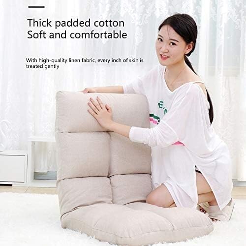ELEFOCUS Folding Single Sleep Independent Liner Lazy Leisure Sofa Removable and Washable Computer Bed Chair(Beige)