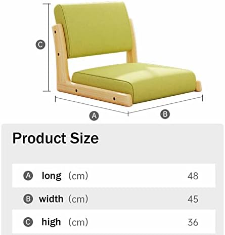 BTZHY Floor Chair Floor Chair Portable Legless Chair with backrest Legless Stool Made of Solid Wood with Comfortable Cotton and Linen Upholstery Portable Single seat Chair
