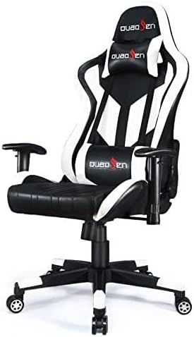 Gaming Chair Racing Style High Back Ergonomic PU Leather Swivel Chair with Headrest &amp Lumbar Support for Home Office(Blue)