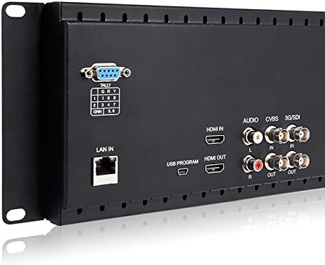 FEELWORLD D71 Plus 3RU Dual 7 inch 3G SDI Broadcast Rack Mount Monitor 1920x1200 HD LCD IPS Screen with 3 Color Tally Light HDMI AV Input Output