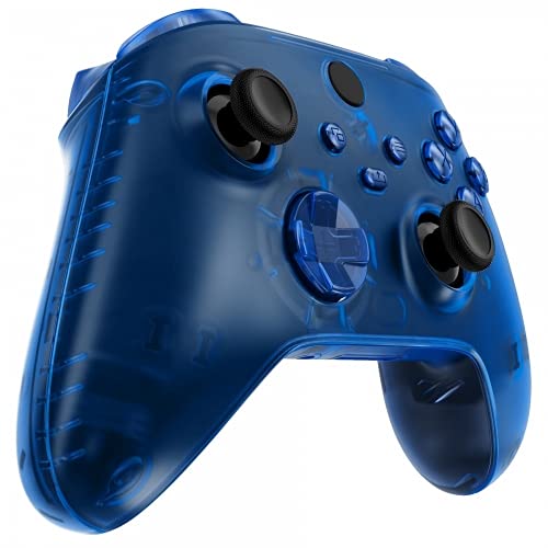 MODDEDZONE Custom Wireless UNMODDED Controller for Xbox One S/X and PC with Exclusive and Unique Designs - The Perfect Gaming Gift for Enthusiasts Expertly Crafted in the USA - Clear Blue Full