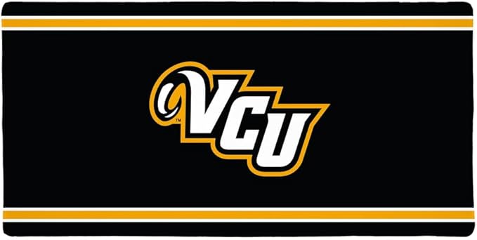 VCU Rams Primary Logo Stripes Large Gaming Mouse Pad Desk Mat with Stitched Edges Non-Slip Base for Gamer Home and Office 31.5 x 15.7