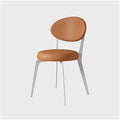Adjustable Office Computer Chair with Armrest Leather Dining Chair Home Furniture Restaurant Dining Chair Creative Household Dining Chair(White-Orange)