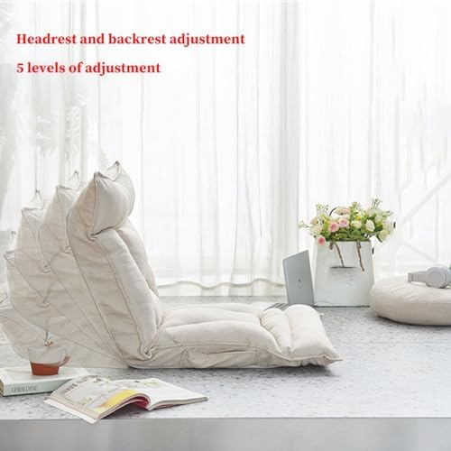 Floor Chair Floor chair with backrest foldable and headrest lazy sofa meditation chair window chair floor chair for adults comfortable armless lounge chair gaming chair ideal for reading (/Lig