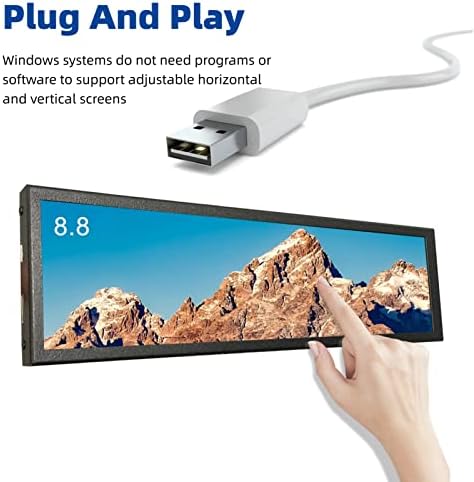 Yunseity 8.8 Inch Monitor 480x1920 LCD 170 Viewing Angle Plug and Play