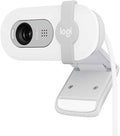 Logitech Brio 100 Full HD Webcam with Built-in Microphone Privacy Protection Auto Light Correction and USB-A Connection - White