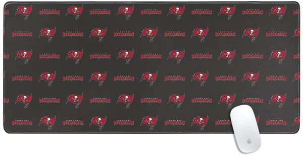 Skinit Extra Large Gaming Mouse Pad - Officially Licensed NFL Tampa Bay Buccaneers Blitz Series Design with Stitched Edges Waterproof Non-Slip Rubber Base Desk Mat for Keyboard &amp Mouse