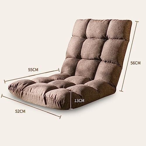 ELEFOCUS Floor Chair Chaise Longue Sofa with Backrest Folding Couch Lounger with 5 Adjustable Positions for Office Living Room(Blau)