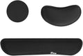 iFine Upgrade Enlarged Memory Foam Set Keyboard Ergonomic Mouse Wrist Rest Pad and gel Cushion Support for Computer Laptop School Office or Home Gaming- For Stress-free Typing with Coaster (Black)