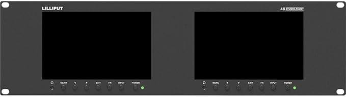 LILLIPUT Dual Rackmount Monito 7 RM-7029S 3-RU Rackmount Monitor with 3G-SDI /HDMI 2.0 Scope view support up to 1080p 60Hz SDI and 2160p 60Hz HDMI video
