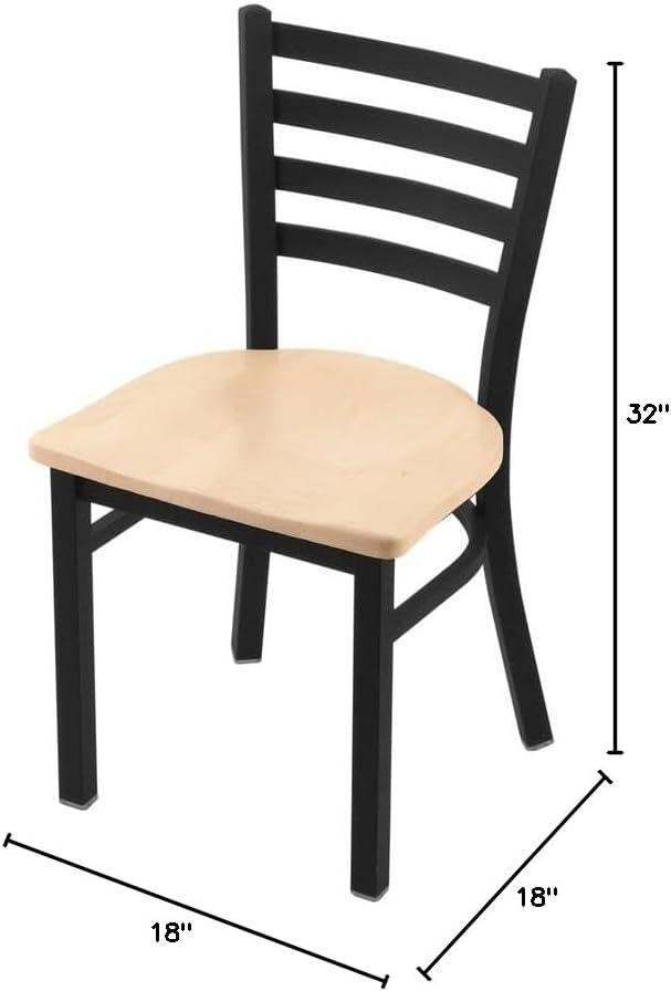 Holland Bar Stool Co. 400 Jackie 18 Chair with Black Wrinkle Finish and Natural Maple Seat