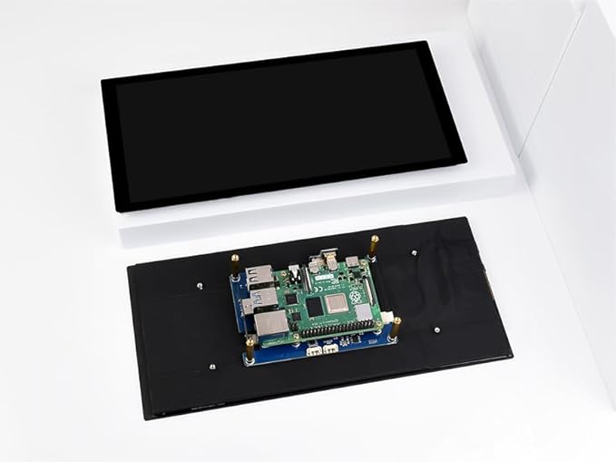 10.4inch QLED Quantum Dot Display Capacitive Touch High Brightness 1600×720 Optical Bonding Toughened Glass Panel HDMI Interface for RPi