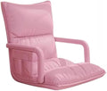 ELEFOCUS Adjustable Folding Lazy Sofa with Armrests - Comfy Indoor Chaise Lounge Recliner Chair for Gaming Relaxation(Pink)