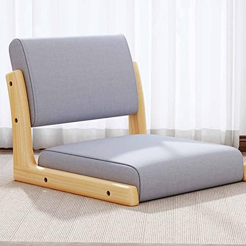 BTZHY Floor Chair Tatami Floor Chair Portable Legless Chair with Backrest Legless Stool Made of Solid Wood with Comfortable Cotton and Linen Upholstery Portable Single Seat Chair