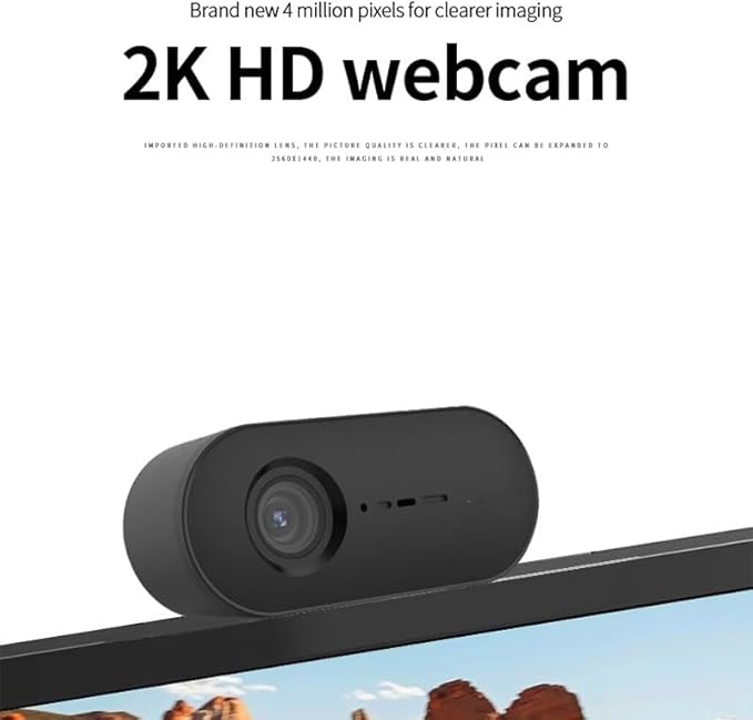 Webcam 2K Web Camera Autofocus with Microphone Cam for PC Computer Laptop Desktop