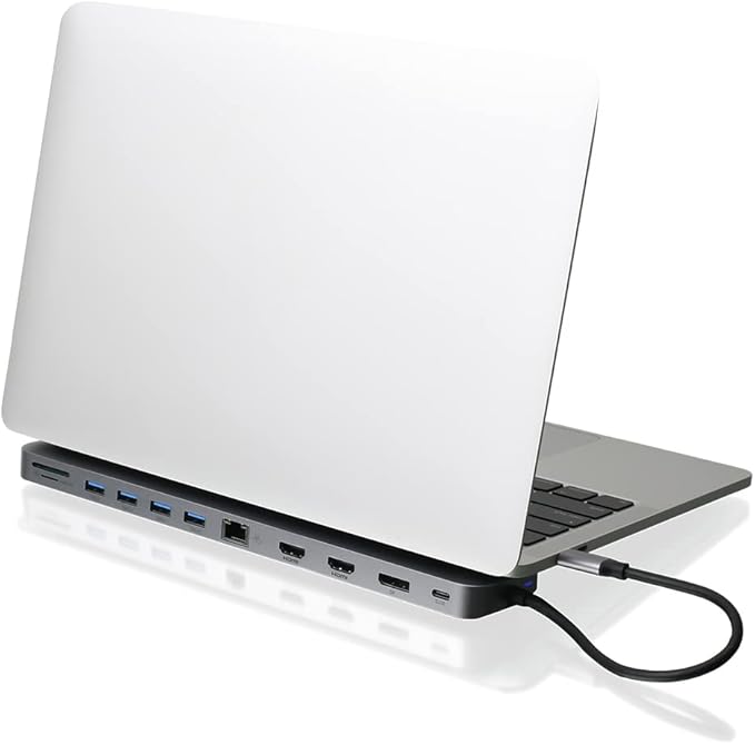 IOGEAR USB-C Triple Display Dock Station - 4K 60Hz - 2 HDMI - 1 DisplayPort - 4 USB 3.0 - Ethernet - 3.5mm Audio - USB-C 100W PD - MacBook Pro/Air Thunderbolt 3 - Type C Laptop - GUD3C4K3