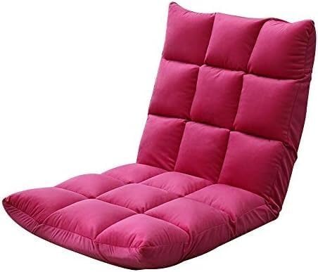 ELEFOCUS Foldable Meditation Chair Removable and Washable Small Apartment Folding Sofa 5 Speed Adjustment(Rose Red)