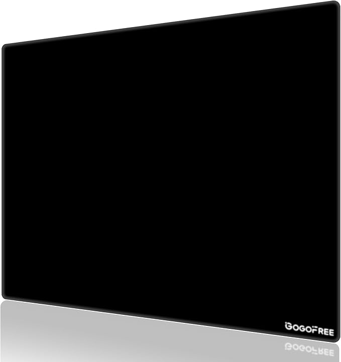 Glass Gaming Mouse Pad Professional Esport Tempered Glass Mouse Pad Ultra-Smooth Micro-Etched Surface for Top Speed and ControlHard Mousepad Black (15.7'' x 11.8'')