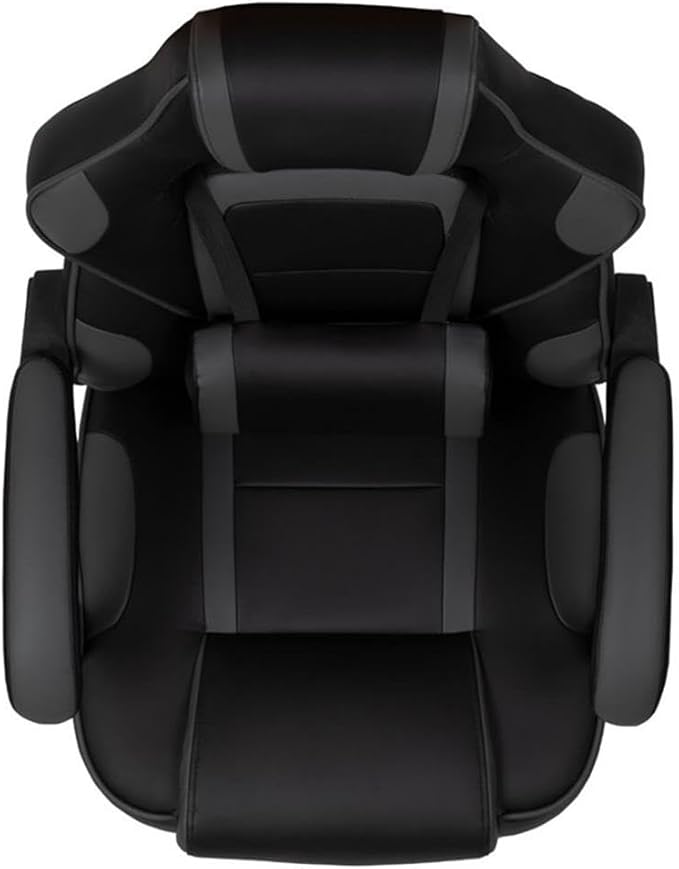 Flash Furniture X40 Gaming Chair Racing Ergonomic Computer Chair with Fully Reclining Back/Arms Slide-Out Footrest Massaging Lumbar - Black/Gray
